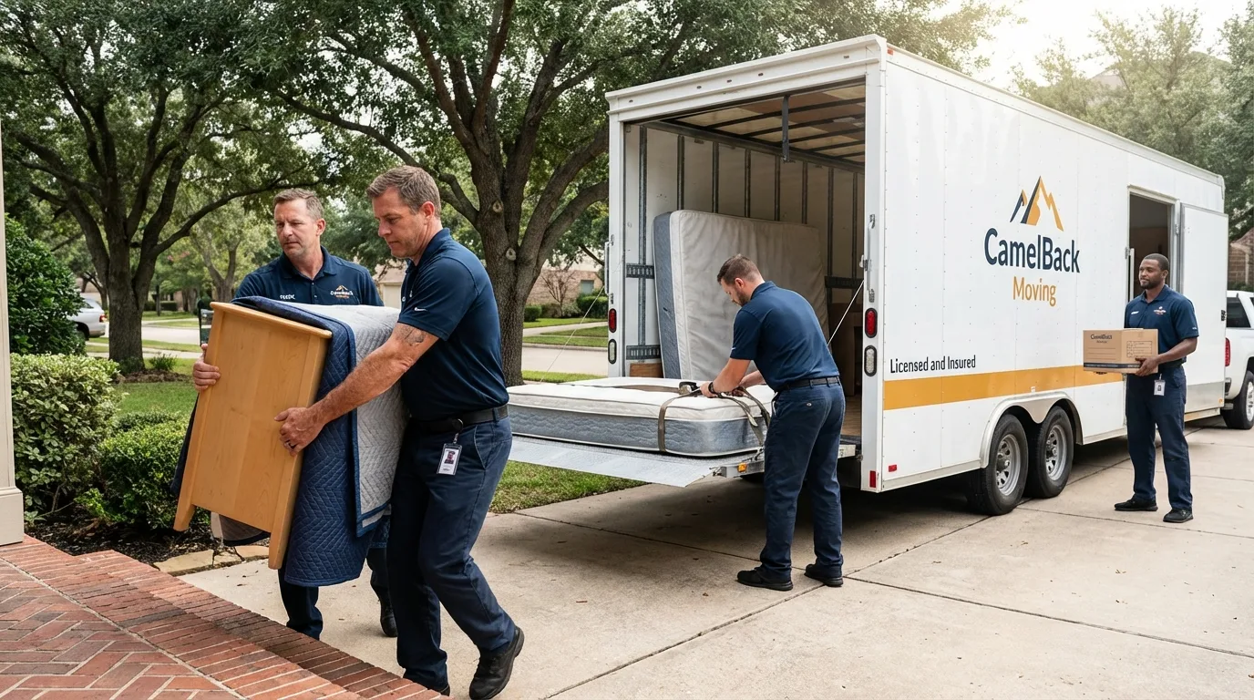 Crew loading residential truck for cross-state move from Shady Cove, OR