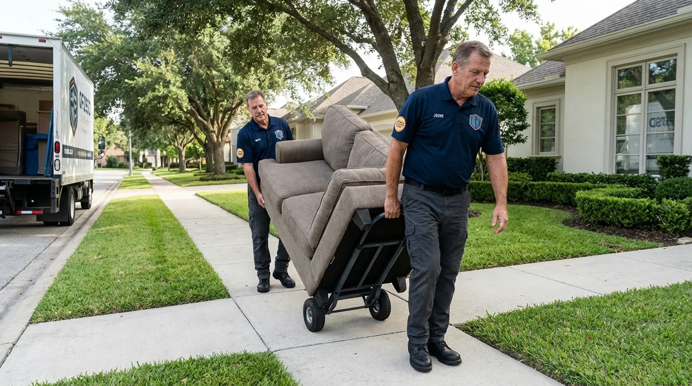 Local residential moving crew loading furniture in Shady Cove, OR