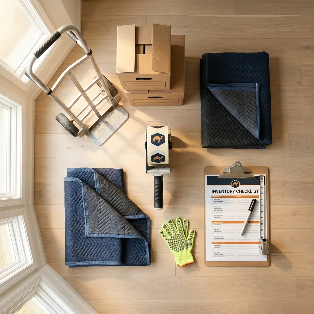 Professional moving supplies and packing materials layout for Shady Cove residential relocations