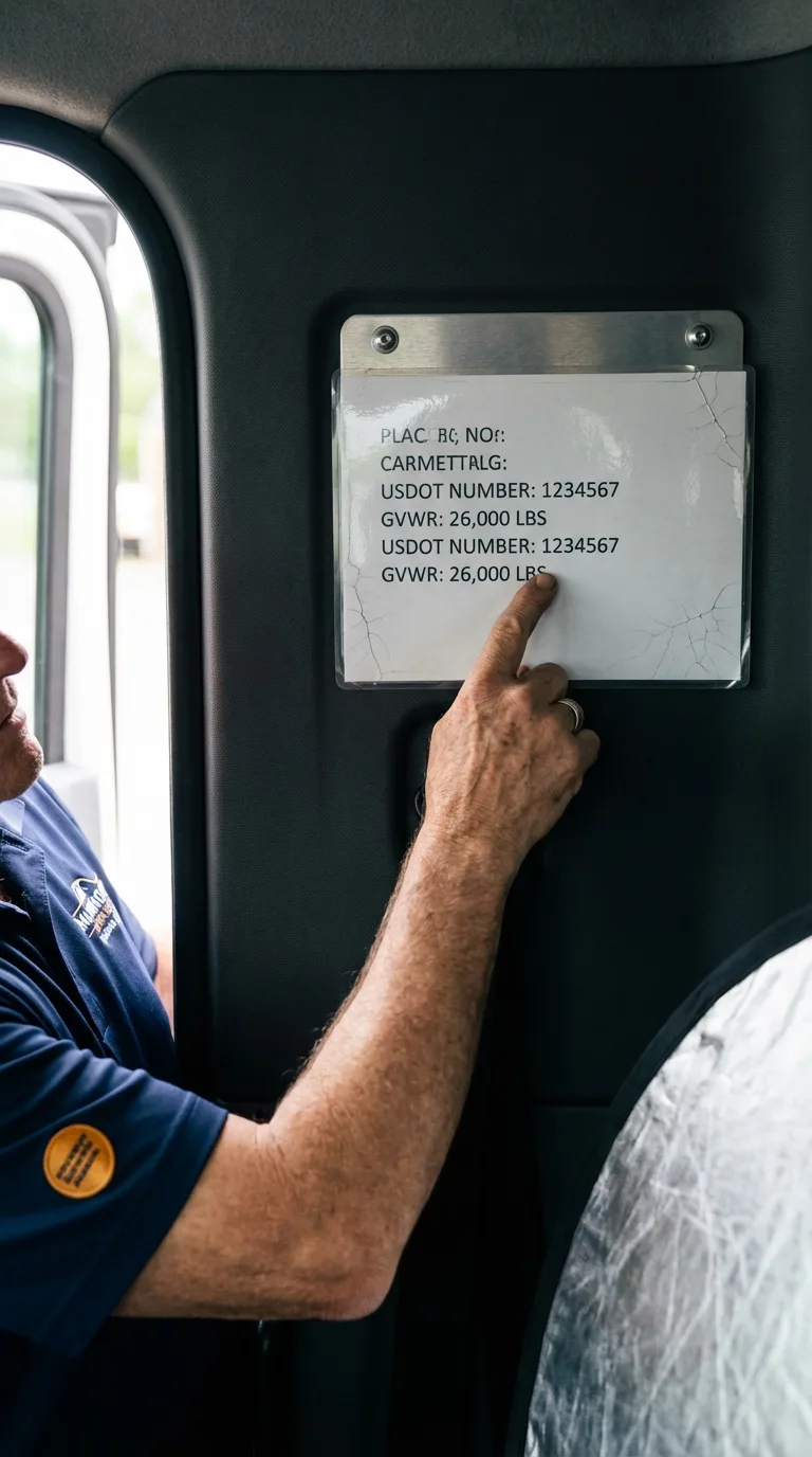 USDOT licensing placard verification in Shady Cove